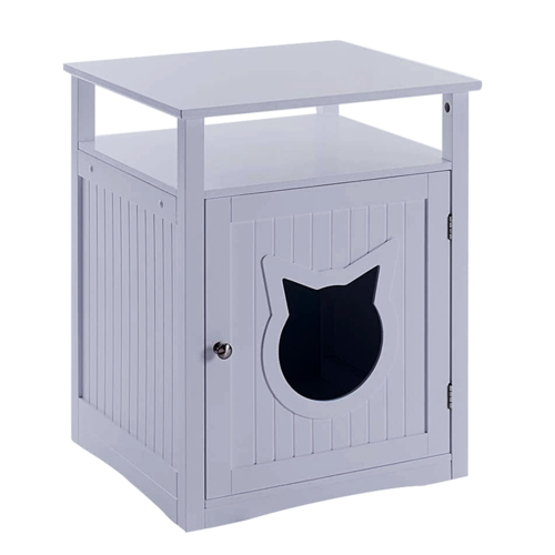 Pet House, Nightstand Enclosure Furniture for Bed or Litter (Grey)