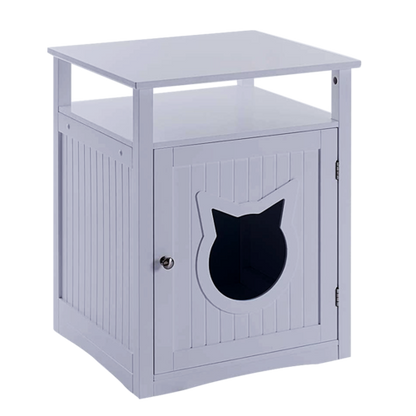 Pet House, Nightstand Enclosure Furniture for Bed or Litter (Grey)