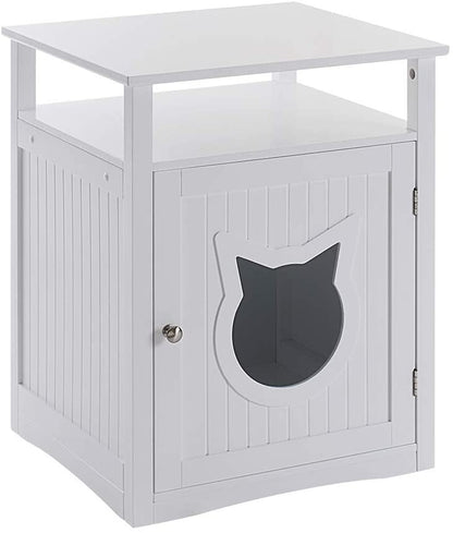 Pet House, Nightstand Enclosure Furniture for Bed or Litter (Grey)