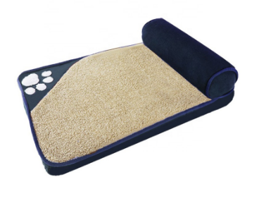 Large Dog Bed (Brown/Blue), 39.37" x 25.59"