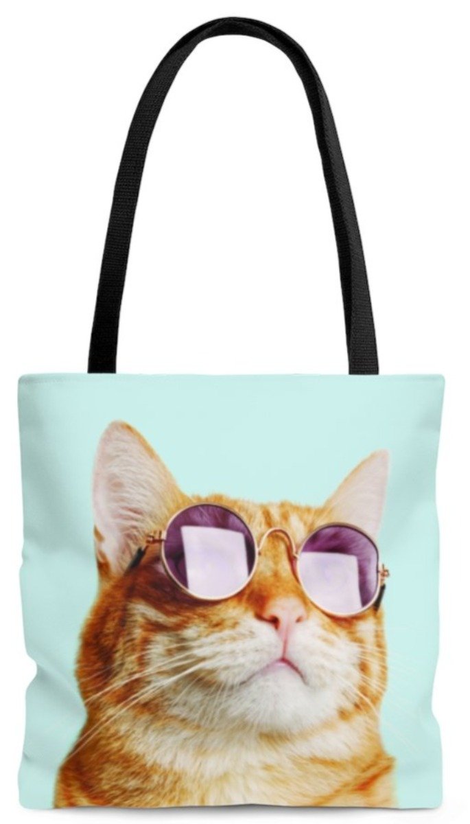 Durable "Cool Cat" Tote Bag, 100% Polyester