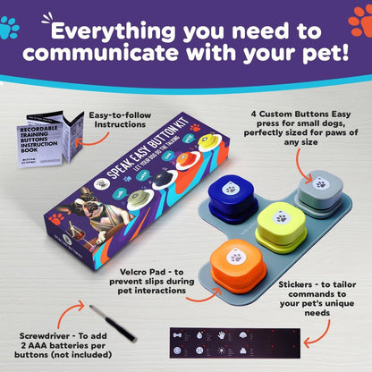Speak Easy Dog Buttons for Communication Starter Pack