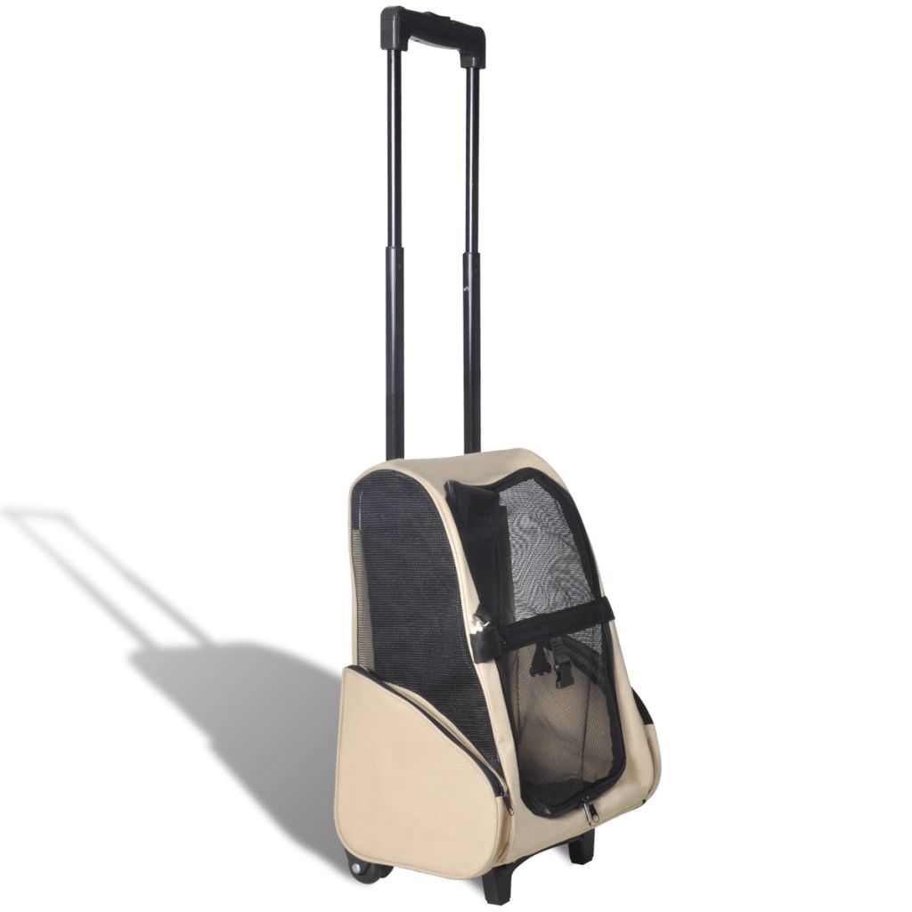 Foldable Multi-Purpose Pet Trolley (Black or Beige)