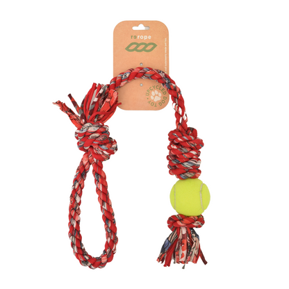 28" Tough Tug Rope with Tennis Ball (Made in the USA)