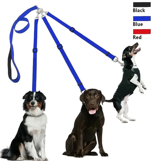Multi-Dog Adjustable 2/3-Way Leash (3 Color Options)