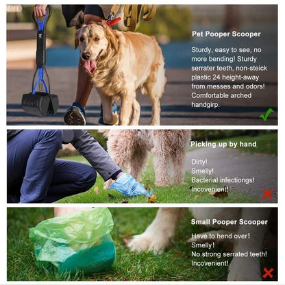 Foldable Long-Handle Pet Waste Scooper