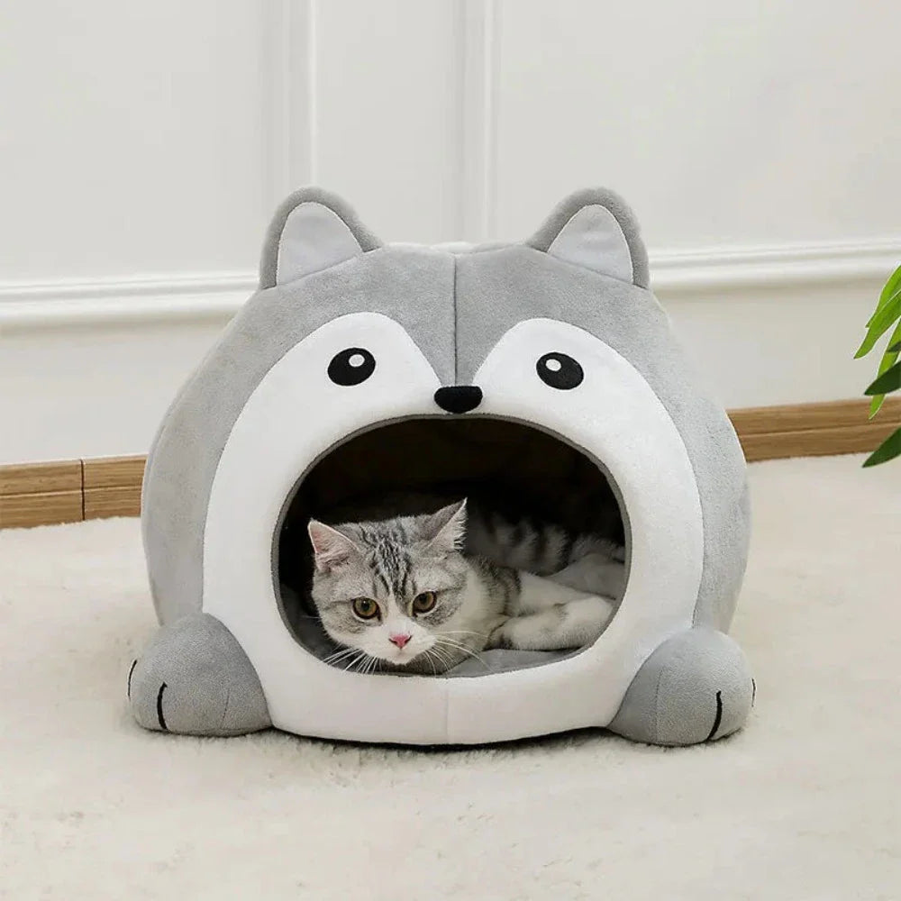 Cute Fox Themed Bed Hut for Cats