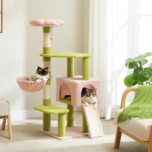 Multi-Level Cat Tower with Hammock, Cave, Bedding (47.3" Inches)