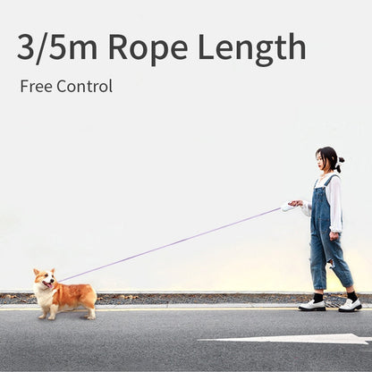 Automatic Retractable Dog Leash with LED Light