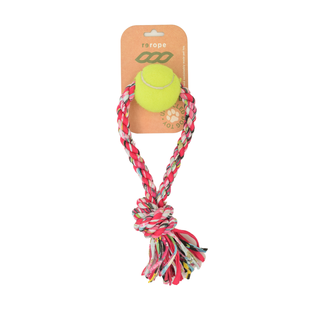 ReRope Looper with Tennis Ball (Eco-Friendly) Fabric Rope Ball Toy