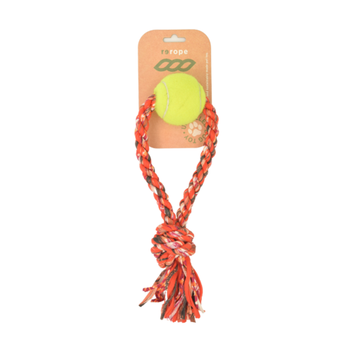 ReRope Looper with Tennis Ball (Eco-Friendly) Fabric Rope Ball Toy