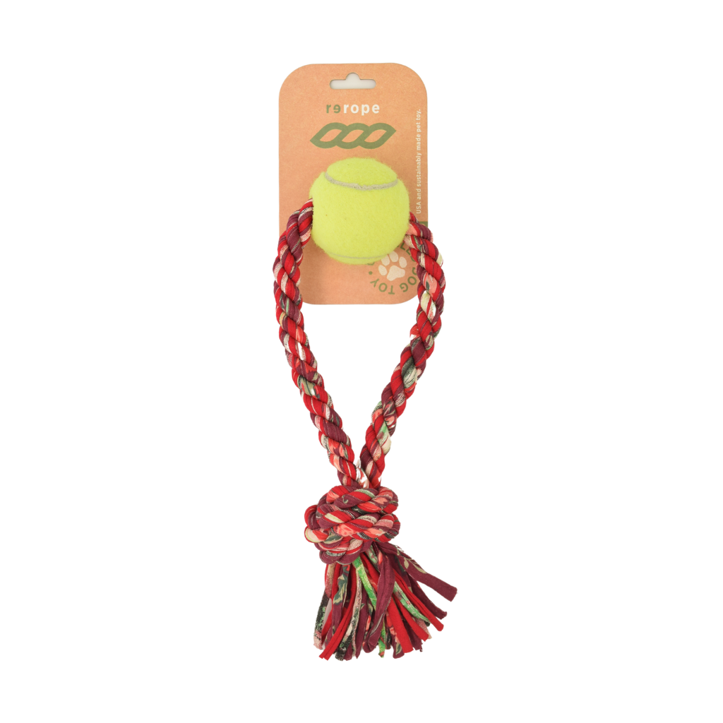 ReRope Looper with Tennis Ball (Eco-Friendly) Fabric Rope Ball Toy