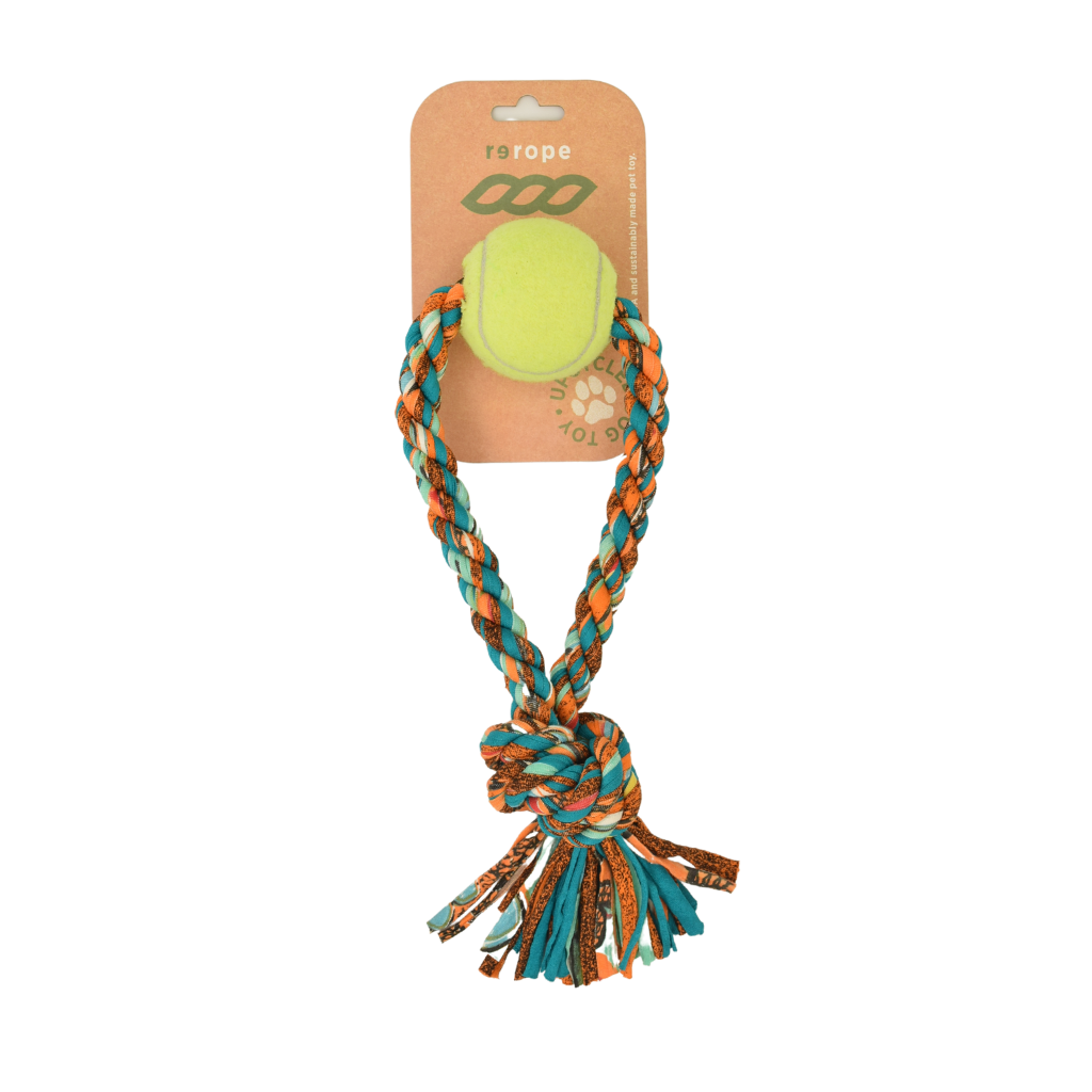 ReRope Looper with Tennis Ball (Eco-Friendly) Fabric Rope Ball Toy