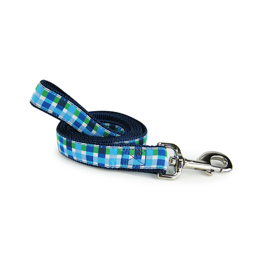 Summer Plaid (Blue) Dog Leash