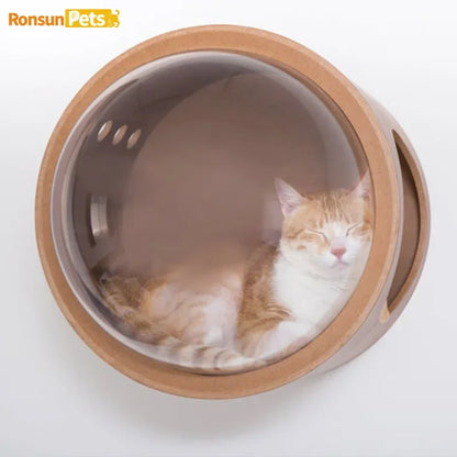 RONSUN Pets Space Fully Enclosed Wall Hanging Cat Capsule Nest