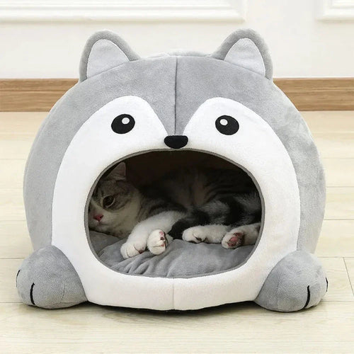 Cute Fox Themed Bed Hut for Cats