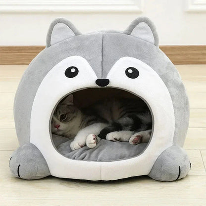 Cute Fox Themed Bed Hut for Cats