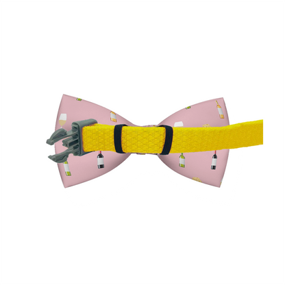 Wine & Cheese Pink Dog Bow Tie