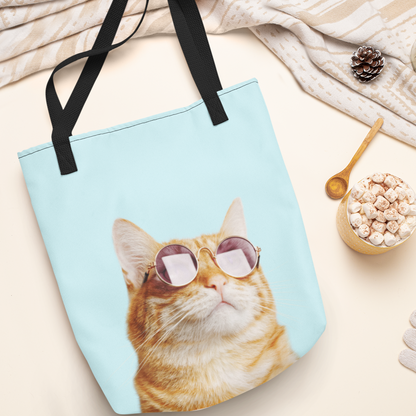 Durable "Cool Cat" Tote Bag, 100% Polyester