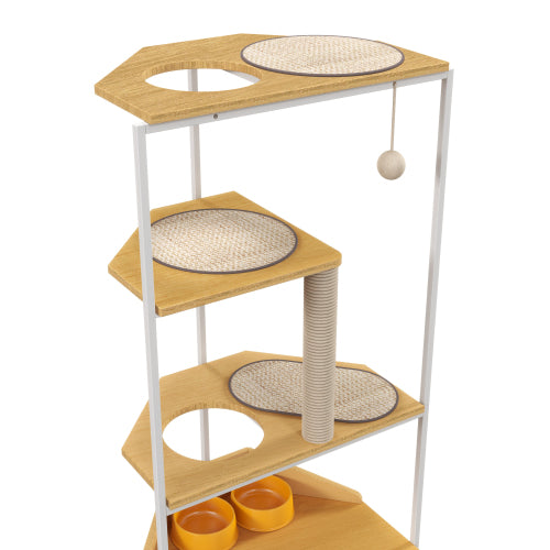 Cat Condo with Feed Station and Climbing Platforms (58" Inches)