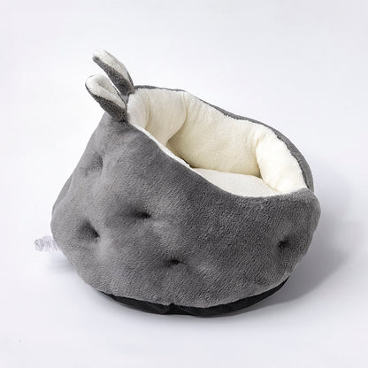 Soft Faux Bunny Ear Design Pet Bed