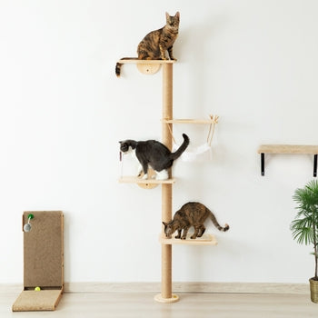 Wall-Mounted Cat Scratching Pad Tree Climber