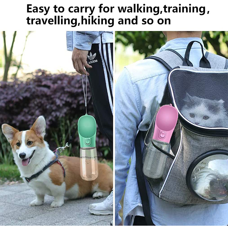 Water Bowl Hydration Dispenser Bottle for Pets, for Hiking, Walking..