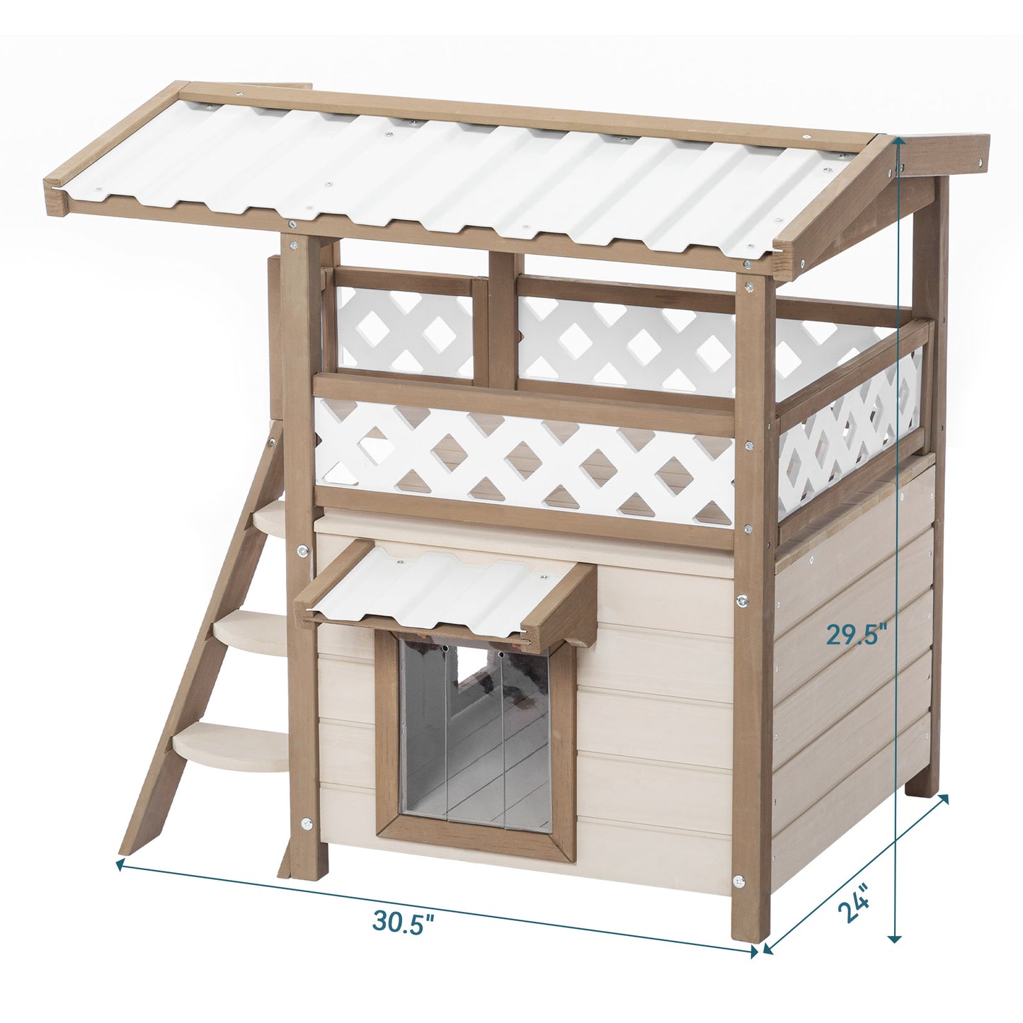 Outdoor/Indoor Two-Story Cat House
