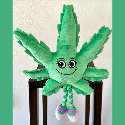 Mary-Jane, The Marijuana Leaf 4/20 Friendly Dog Plush Toy