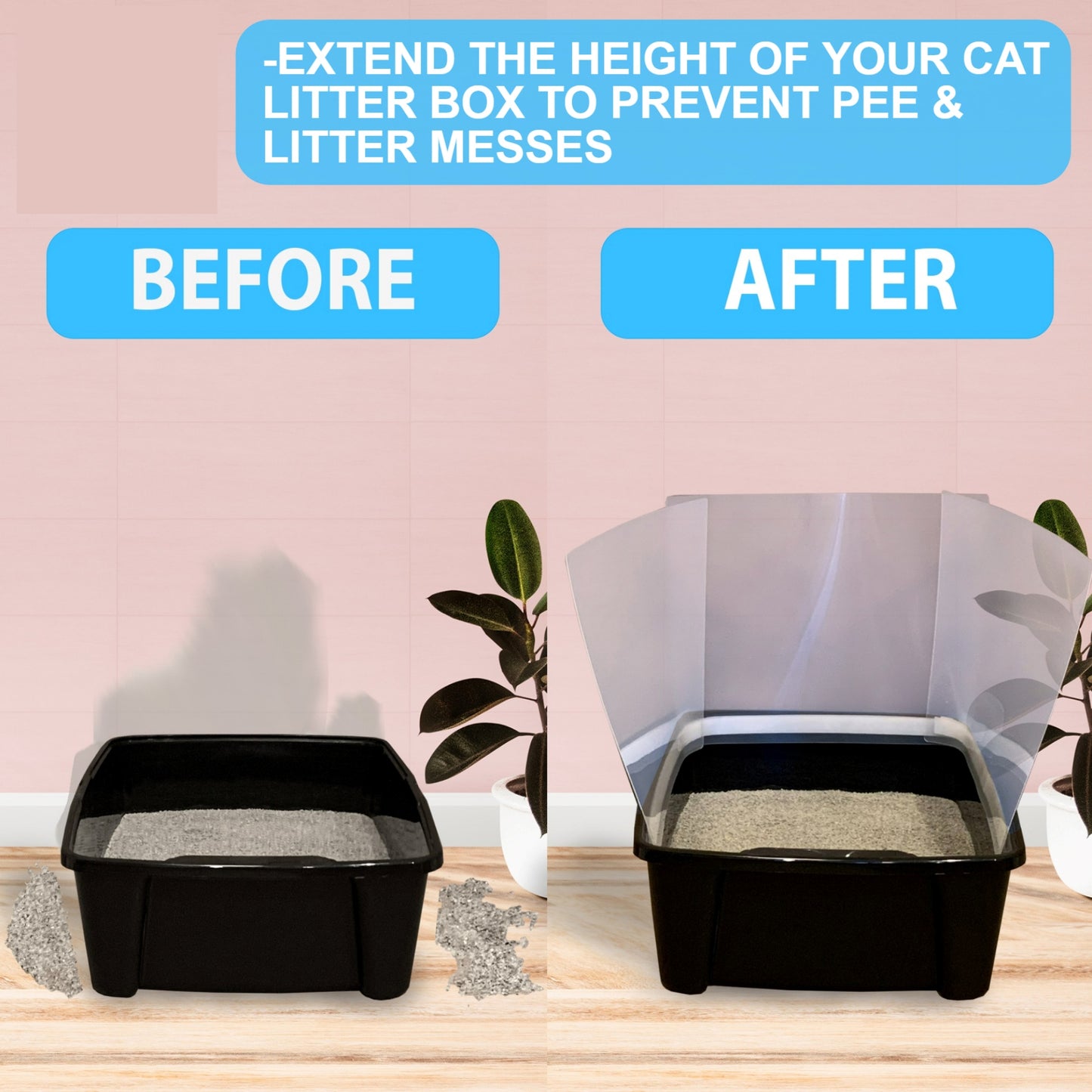 Cat Litter Box Pee Shields (3 Pcs)