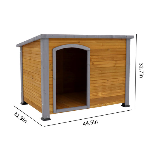 Indoor/Outdoor Wooden Dog House (44.5" x 31.9" x 32.7")