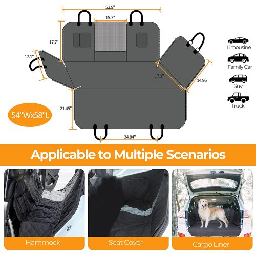 Deluxe Dog Car Seat Cover for Car/SUV Back Seats
