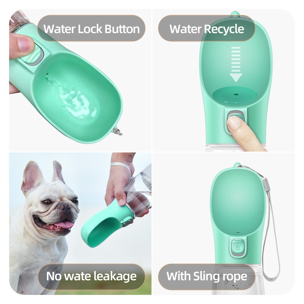 Water Bowl Hydration Dispenser Bottle for Pets, for Hiking, Walking..