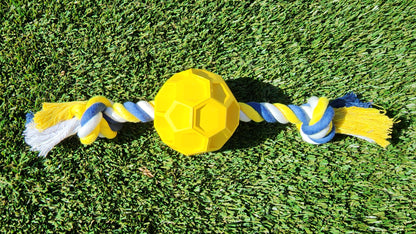 Rubber Chew Ball with Tug Rope