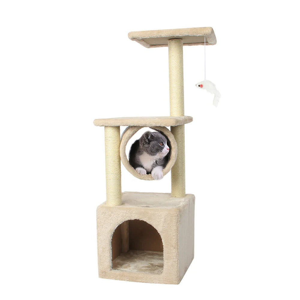 36" Cat Tree House Tower with Cubby and Nest