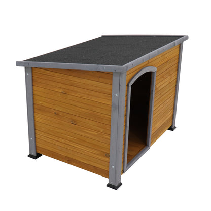 Indoor/Outdoor Wooden Dog House (44.5" x 31.9" x 32.7")