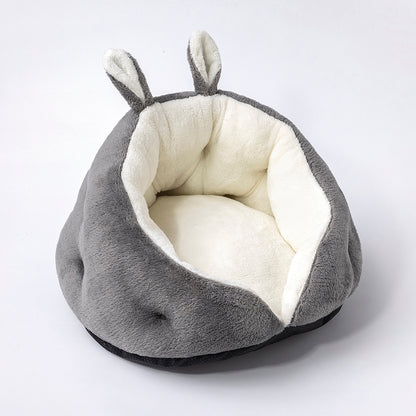 Soft Faux Bunny Ear Design Pet Bed