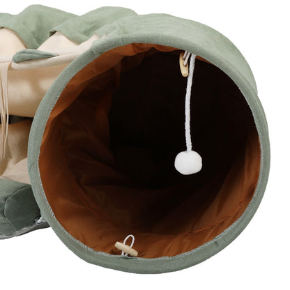 Cat's Telescopic Tunnel - Cushioned Nest w/ Teasing Balls, Zipper