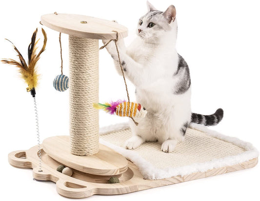 3-in-1 Cat Scratching Tower Entertainment Platform