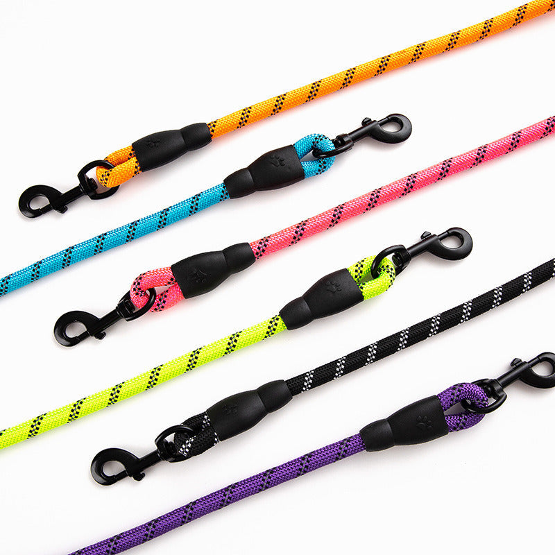 Padded-Handle Heavy Duty Dog Leash w/ Bag Pouch | (5 Colors Available)