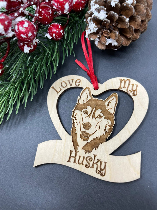Love My Husky Ornament