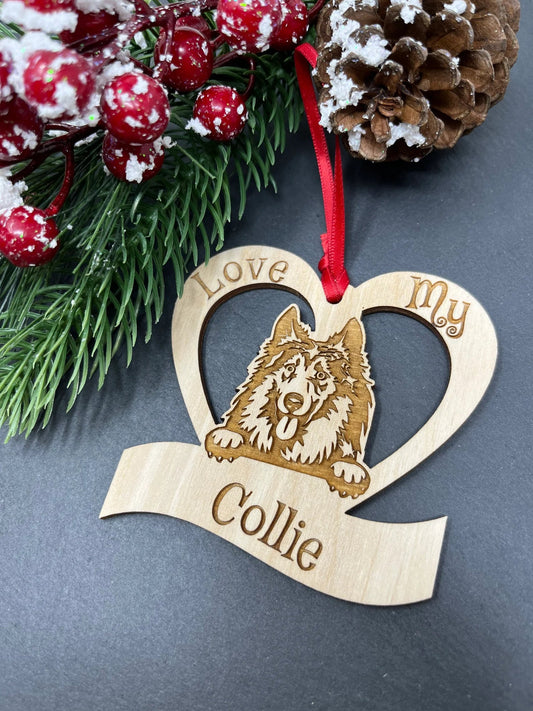 Love My Collie Ornament