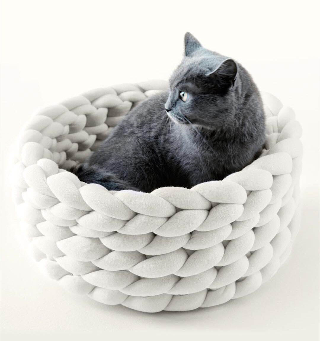 Cozy Haven Warm Knit Cat Bed