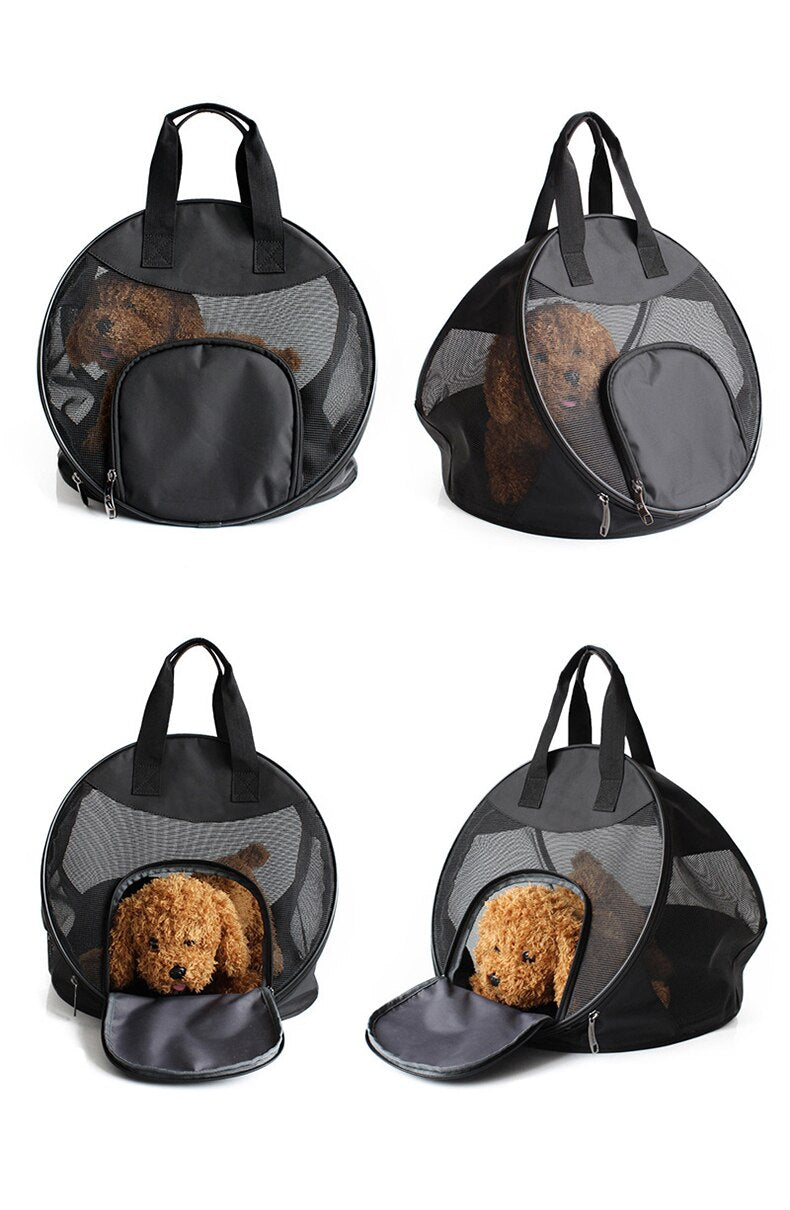 Folding Pet Carrier, Breathable Mesh Portable Travel Bag