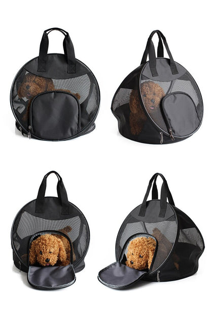 Folding Pet Carrier, Breathable Mesh Portable Travel Bag